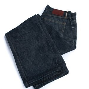 Gustin Straight Leg Raw Selvedge Jeans, 35 Waist